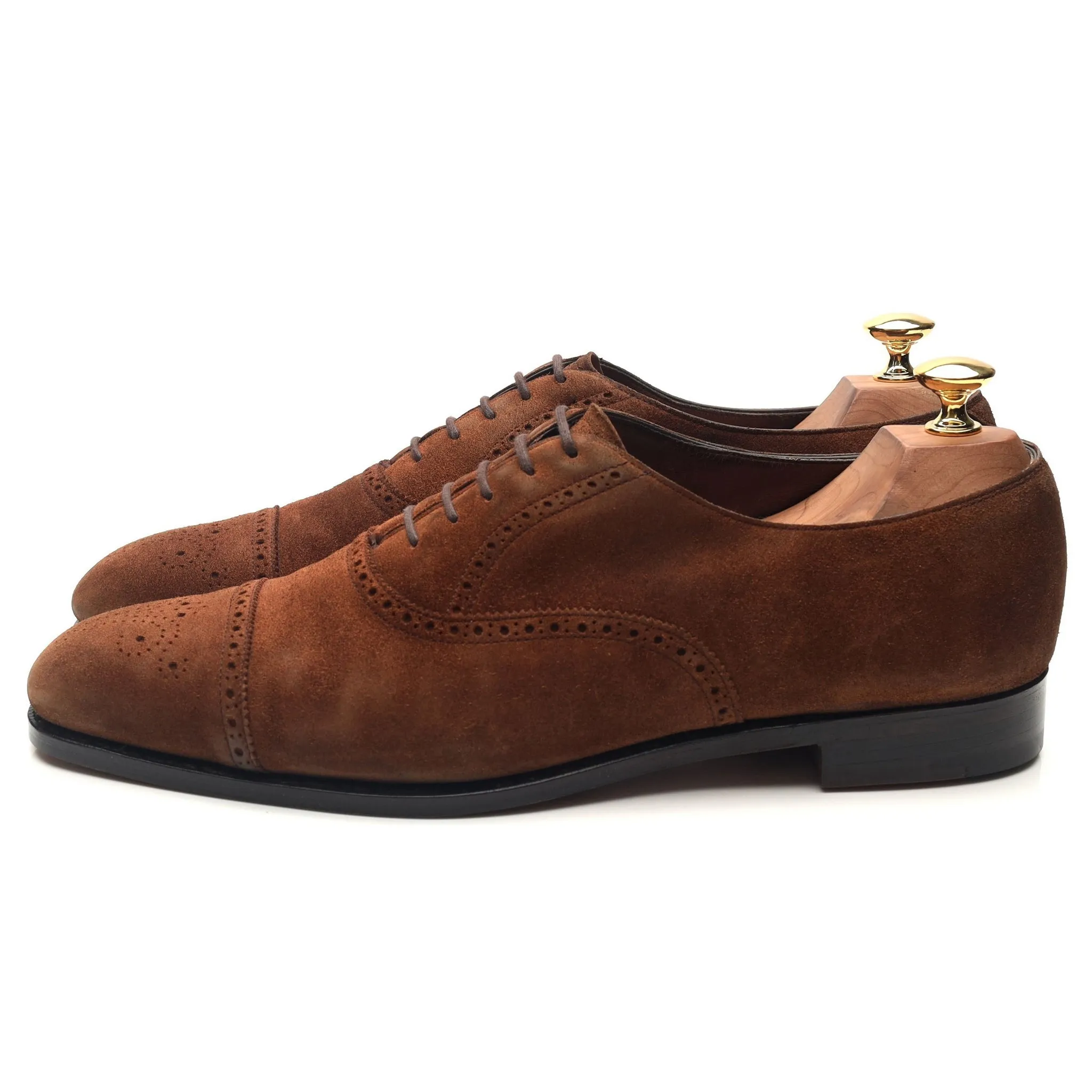 'Asquith' Brown Suede Oxford Semi Brogues UK 9.5 D