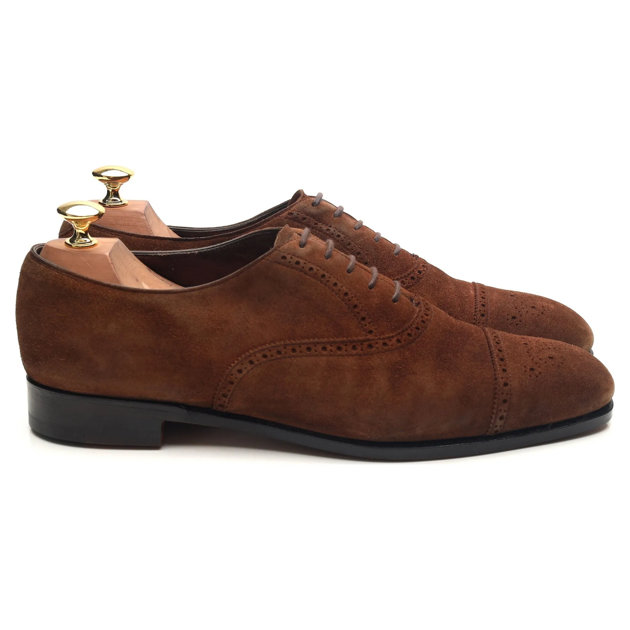 'Asquith' Brown Suede Oxford Semi Brogues UK 9.5 D