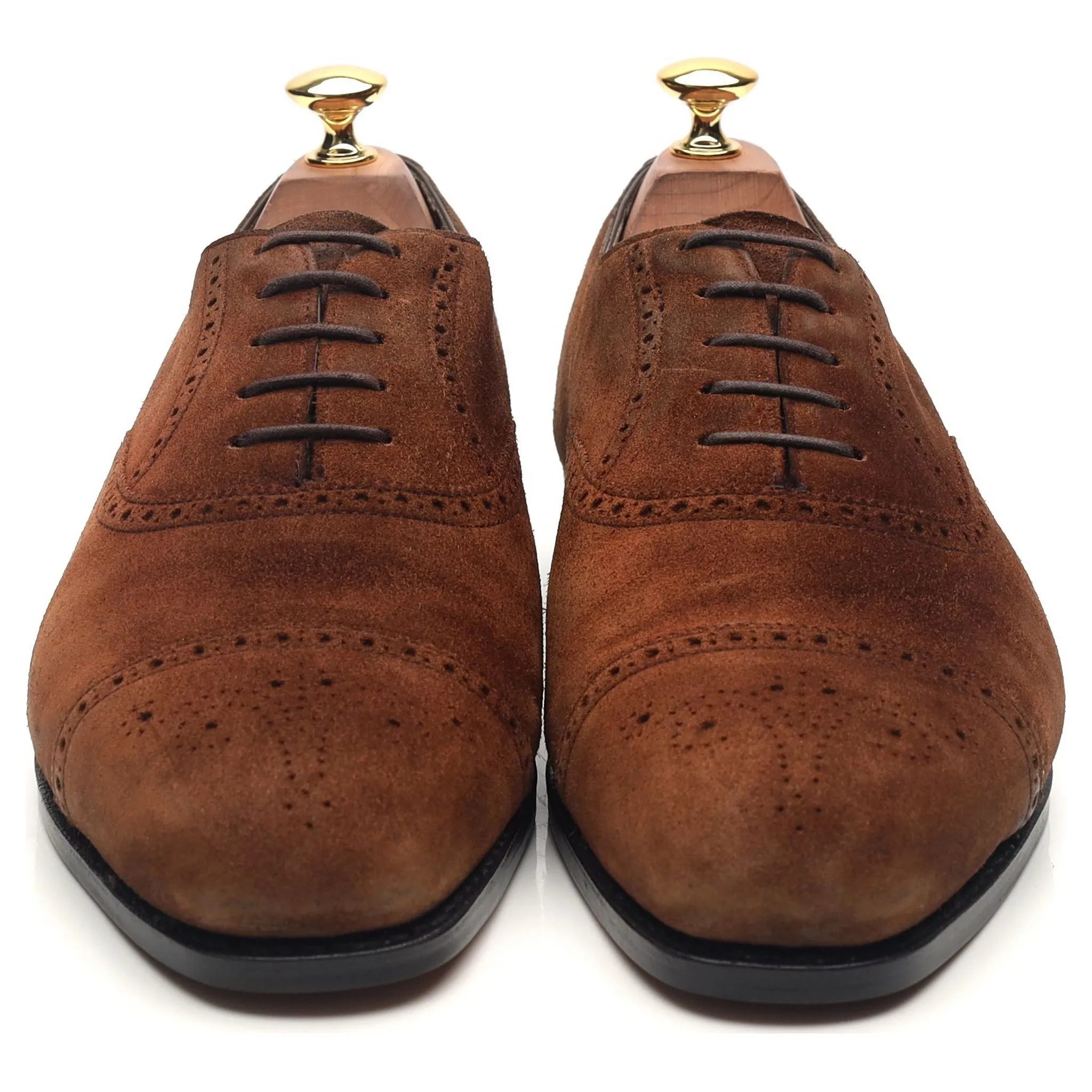 'Asquith' Brown Suede Oxford Semi Brogues UK 9.5 D