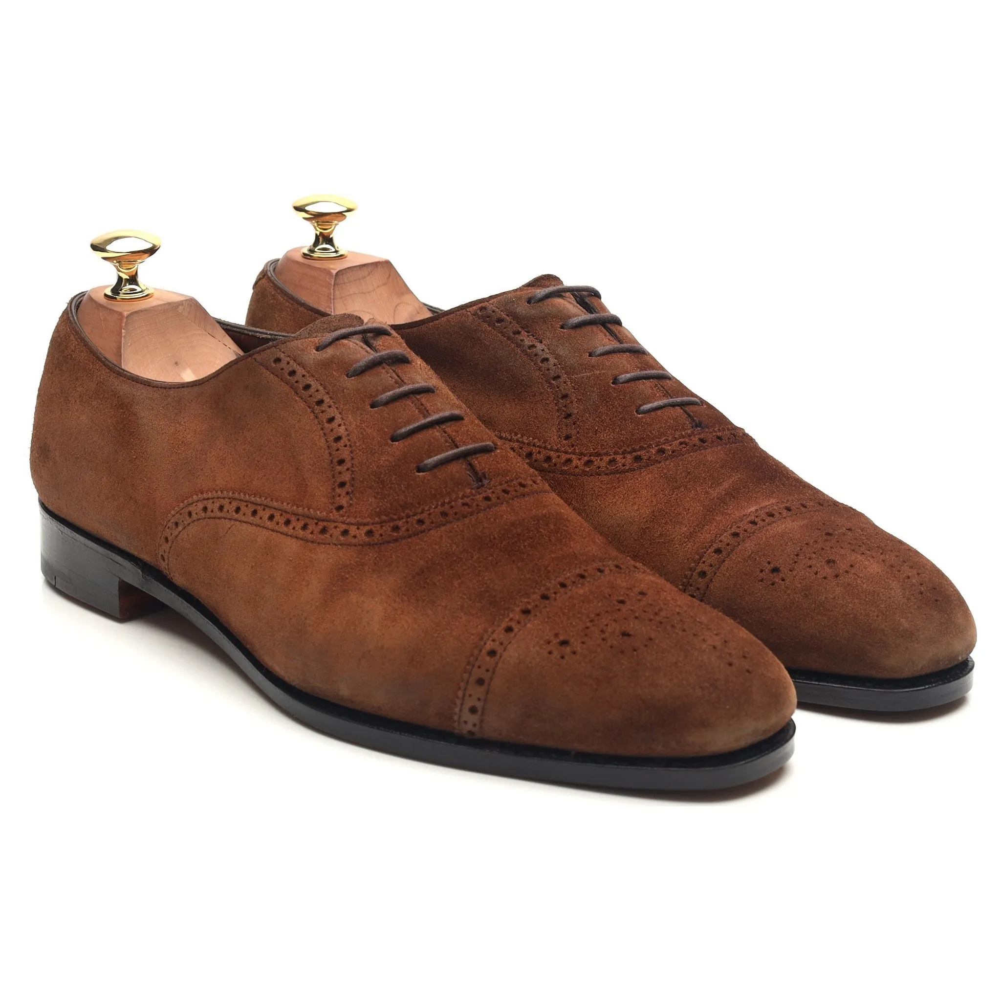 'Asquith' Brown Suede Oxford Semi Brogues UK 9.5 D