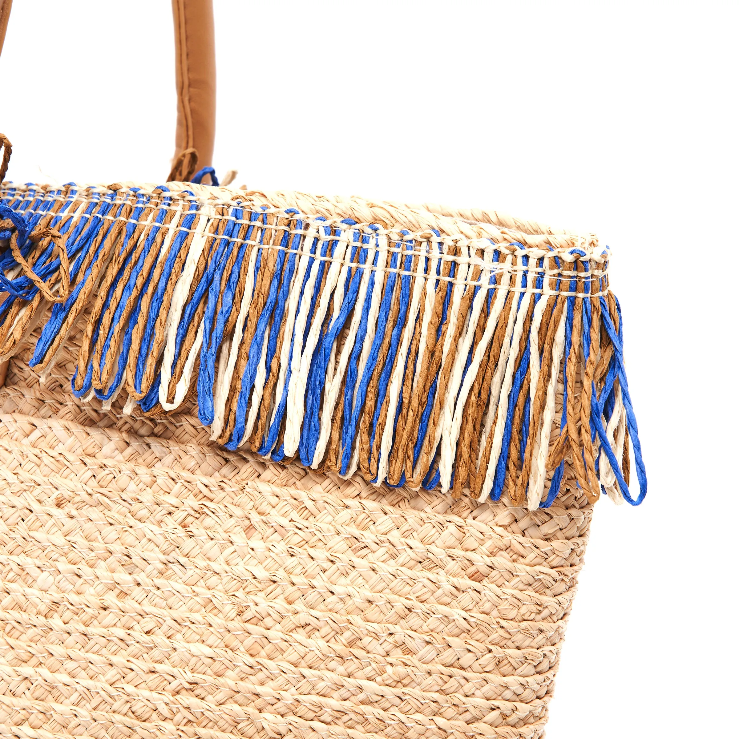 Astrid Raffia Braided Boucle Beach Bag