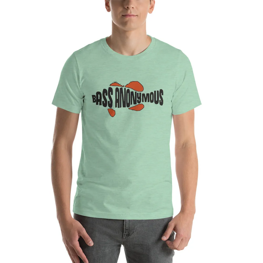 BA Short-Sleeve Unisex T-Shirt With Original Bass Anonymous Swim Logo Black/Red