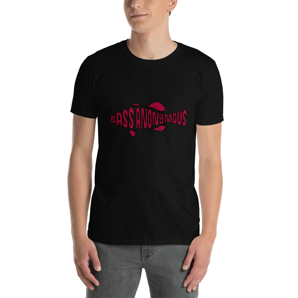 Bass Anonymous Grunge Swim Logo Black/Red Short-Sleeve T-Shirt