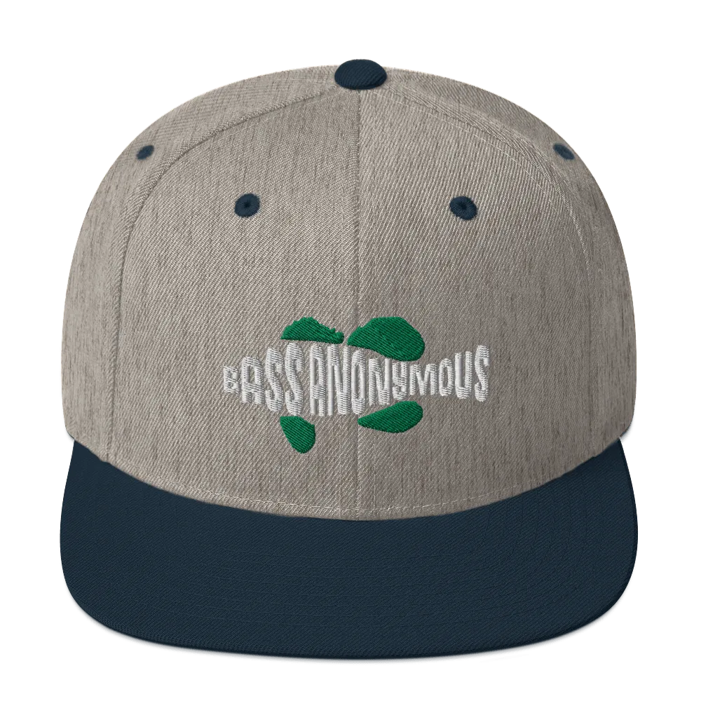 Bass Anonymous Snapback Hat Swim Logo White/Green