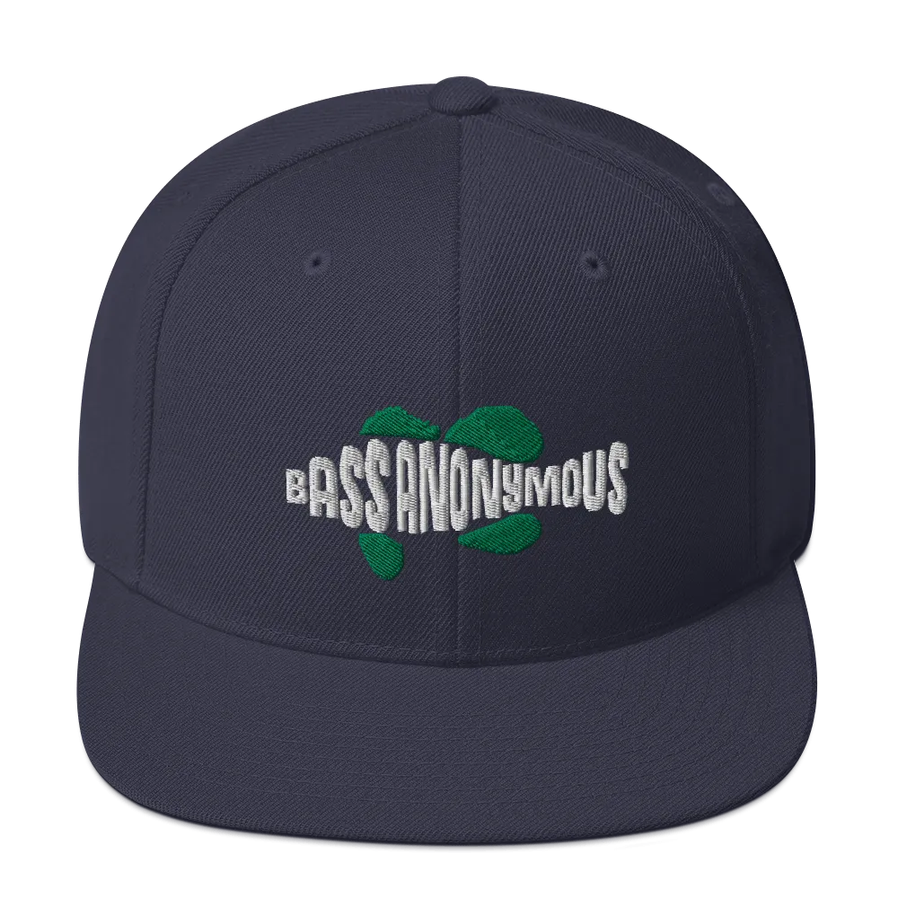 Bass Anonymous Snapback Hat Swim Logo White/Green