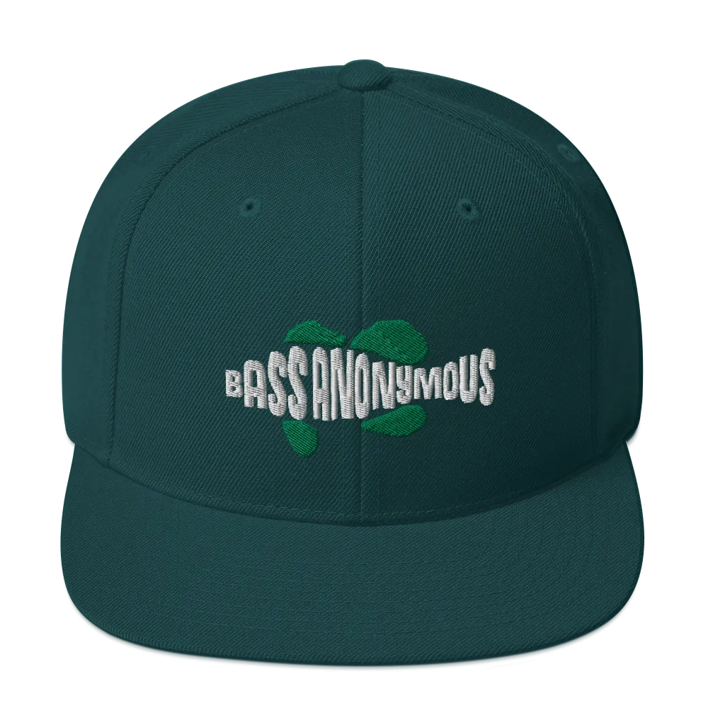 Bass Anonymous Snapback Hat Swim Logo White/Green
