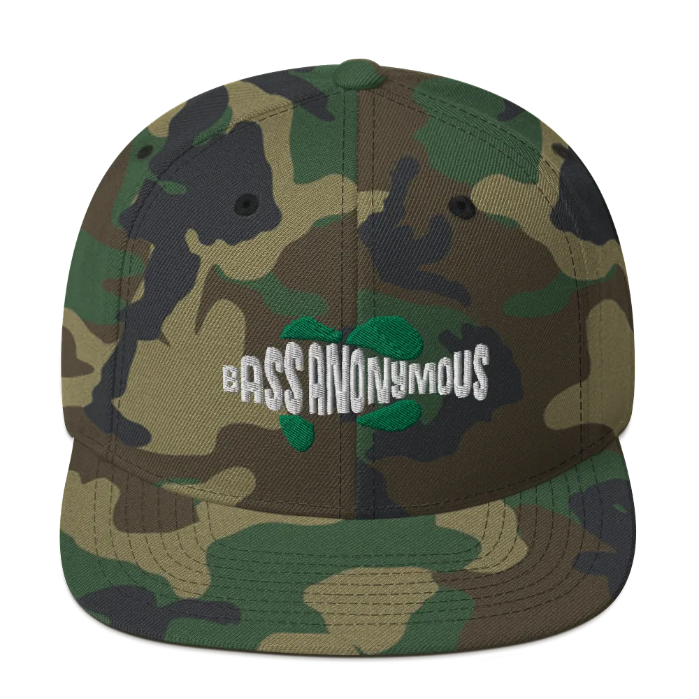 Bass Anonymous Snapback Hat Swim Logo White/Green