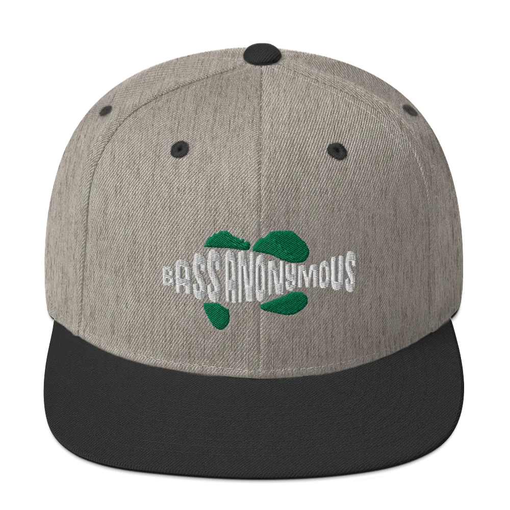Bass Anonymous Snapback Hat Swim Logo White/Green