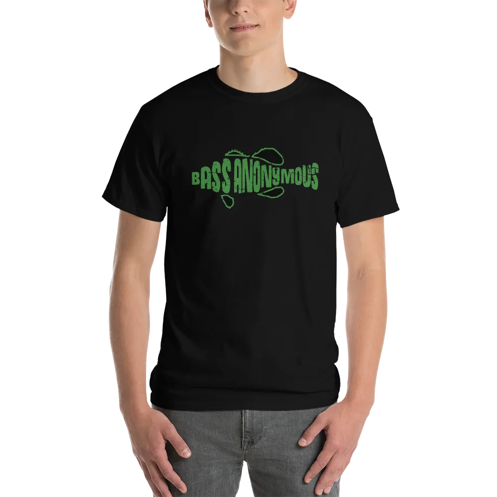 BassAnonymous Short Sleeve T-Shirt Green/Black Fins Grunge Style