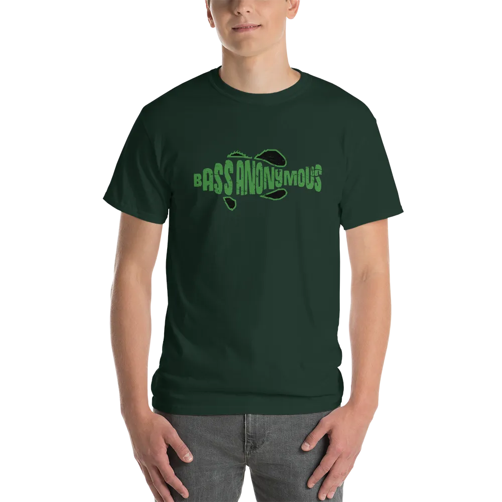 BassAnonymous Short Sleeve T-Shirt Green/Black Fins Grunge Style