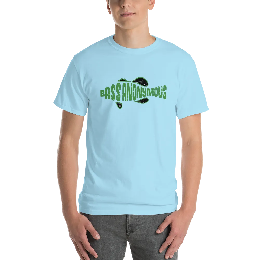 BassAnonymous Short Sleeve T-Shirt Green/Black Fins Grunge Style