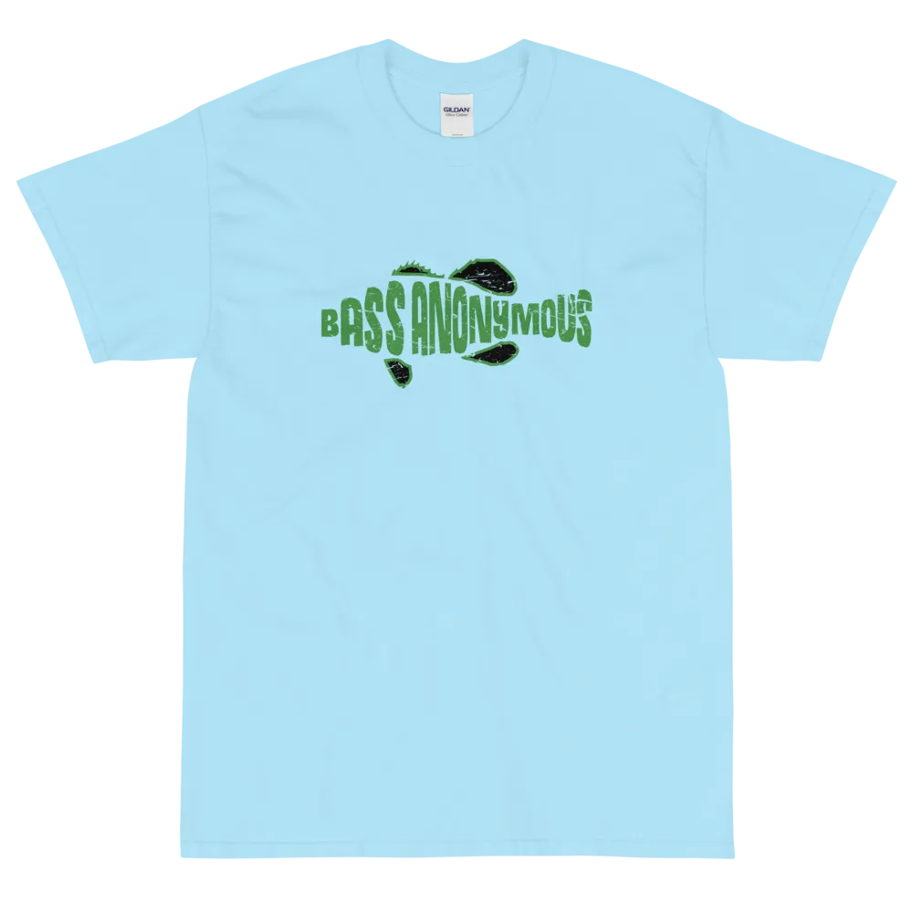 BassAnonymous Short Sleeve T-Shirt Green/Black Fins Grunge Style