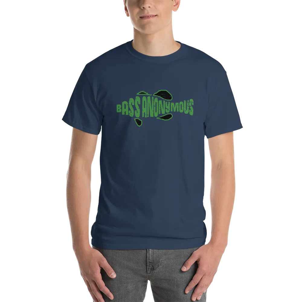 BassAnonymous Short Sleeve T-Shirt Green/Black Fins Grunge Style