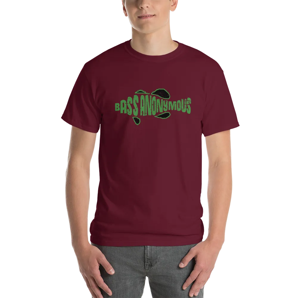 BassAnonymous Short Sleeve T-Shirt Green/Black Fins Grunge Style