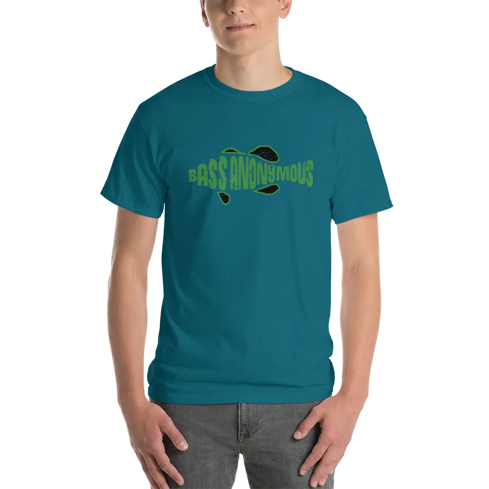 BassAnonymous Short Sleeve T-Shirt Green/Black Fins Grunge Style