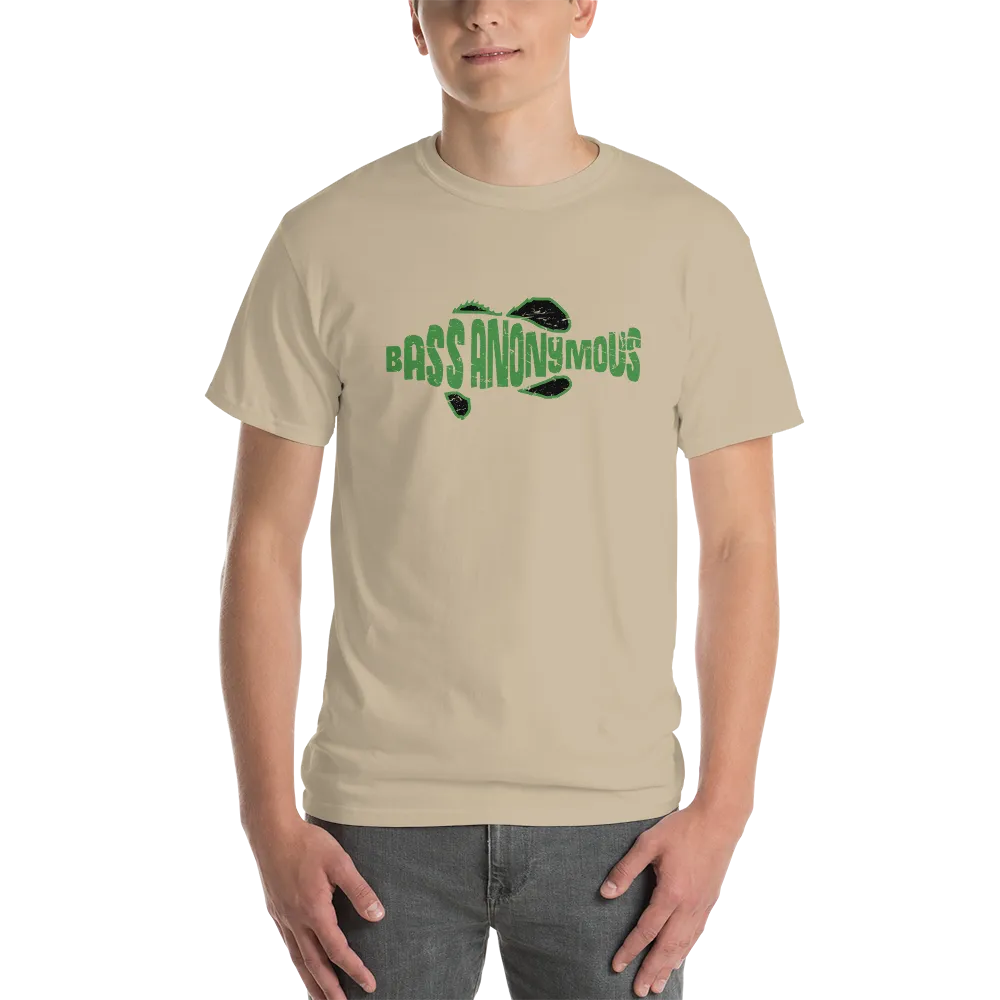 BassAnonymous Short Sleeve T-Shirt Green/Black Fins Grunge Style
