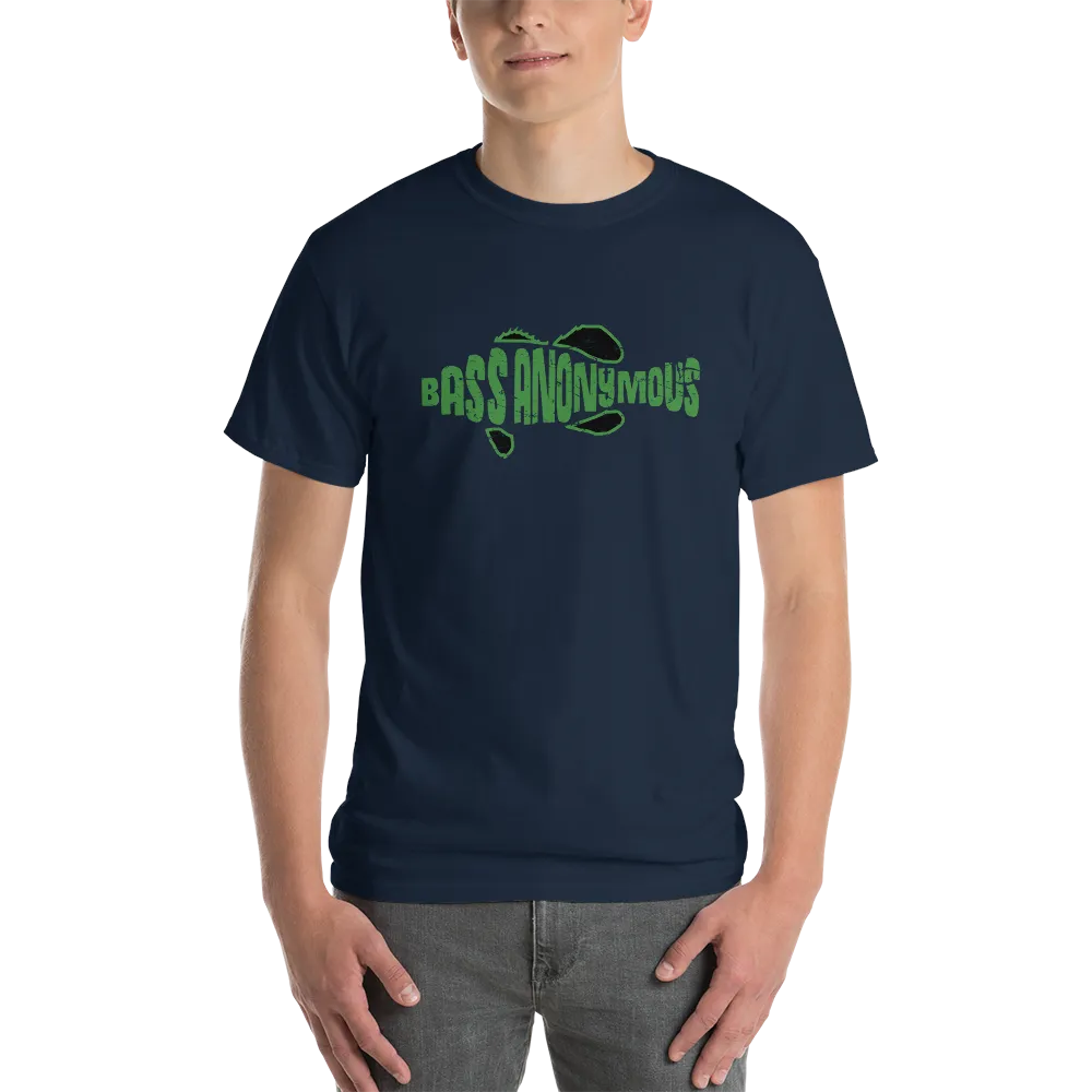 BassAnonymous Short Sleeve T-Shirt Green/Black Fins Grunge Style