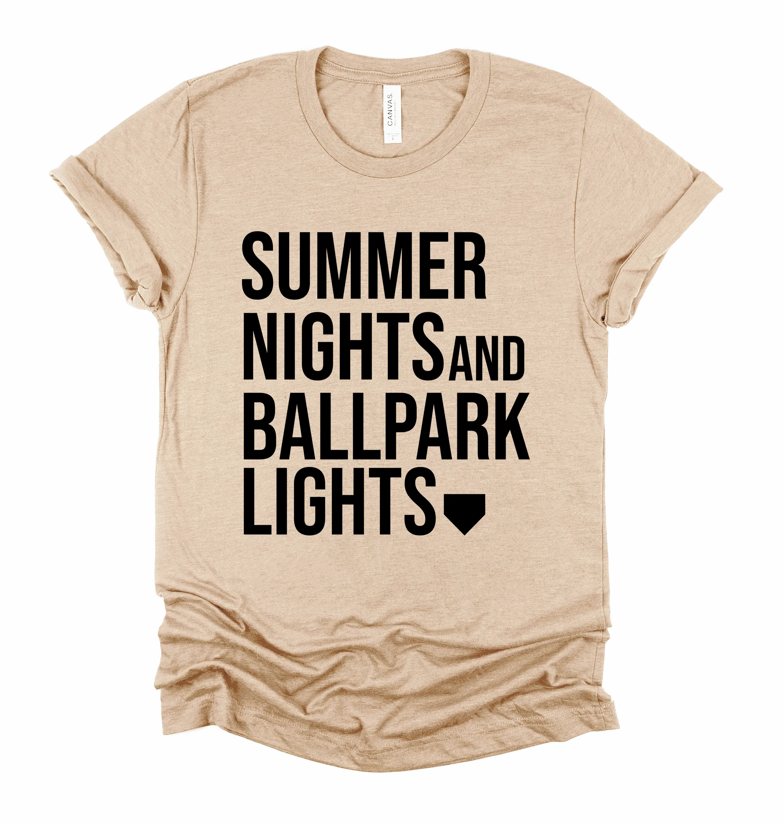 Bella Canvas Summer Nights and Baseball Lights Tee/ Summer Tee