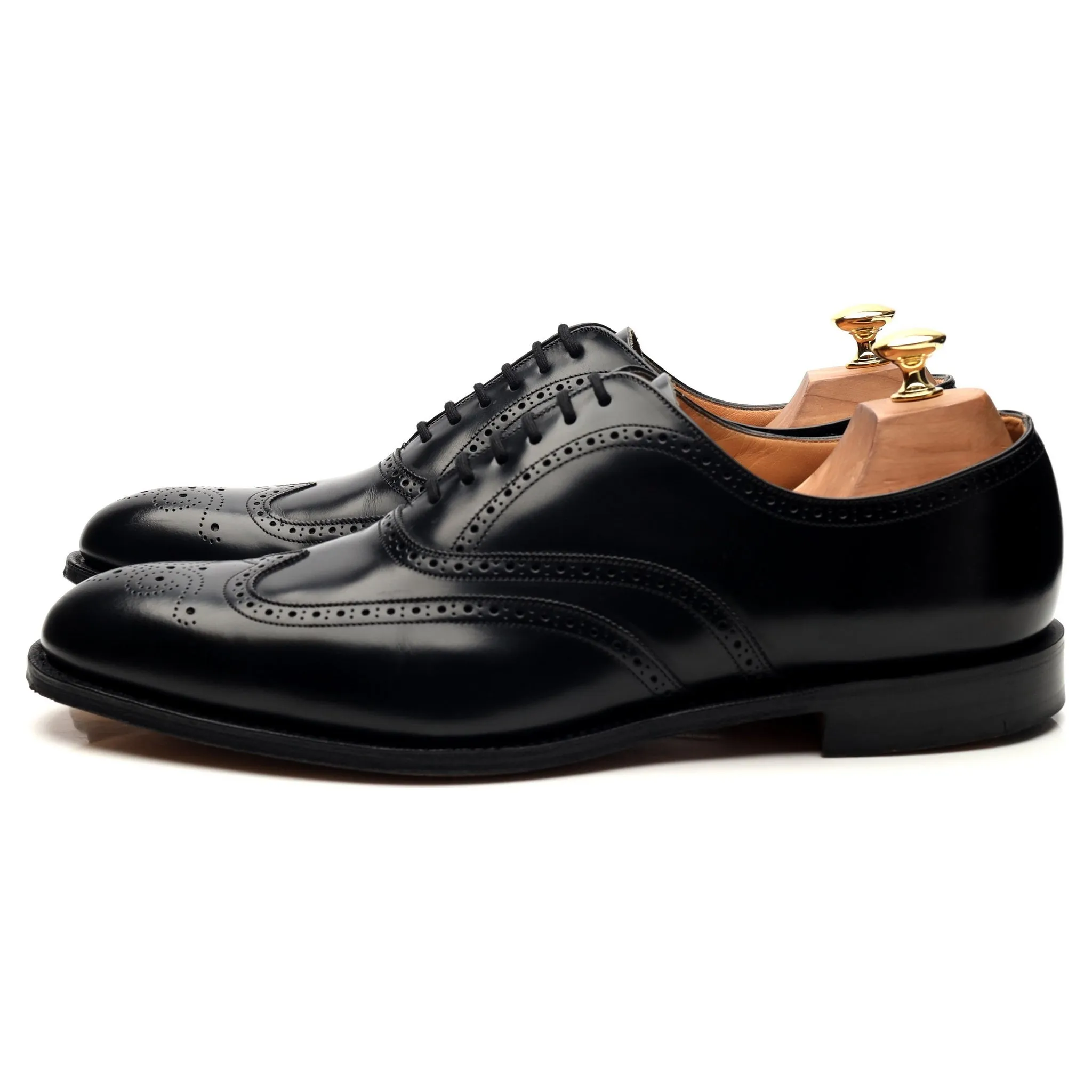 'Berlin' Black Leather Brogues UK 10 F