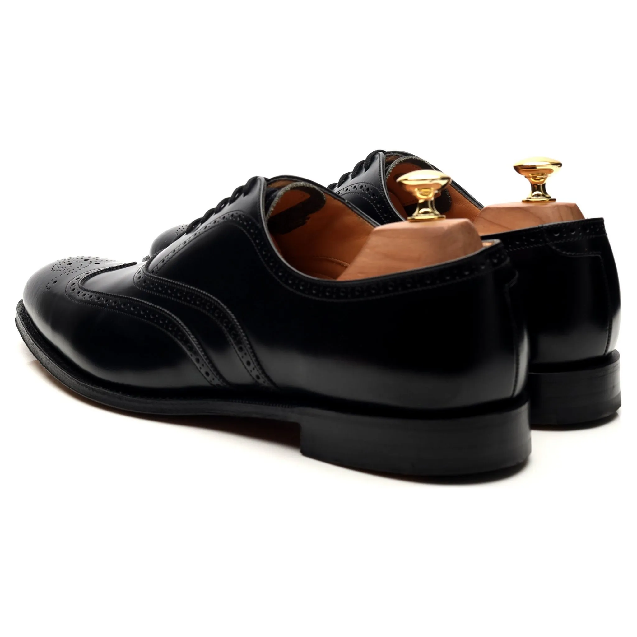 'Berlin' Black Leather Brogues UK 10 F