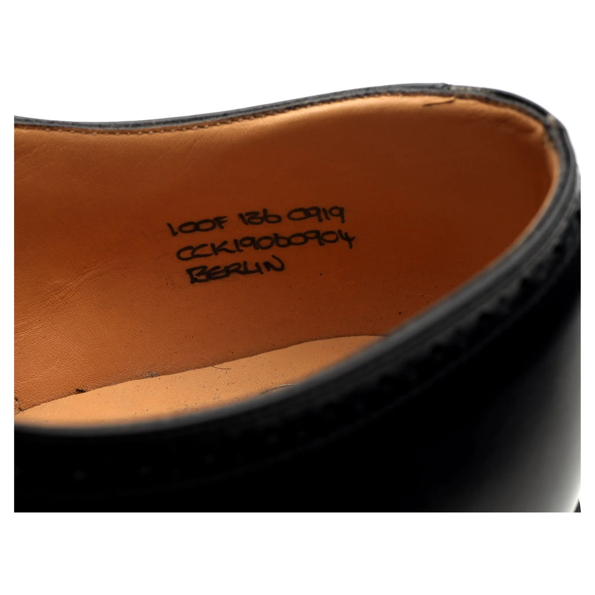 'Berlin' Black Leather Brogues UK 10 F