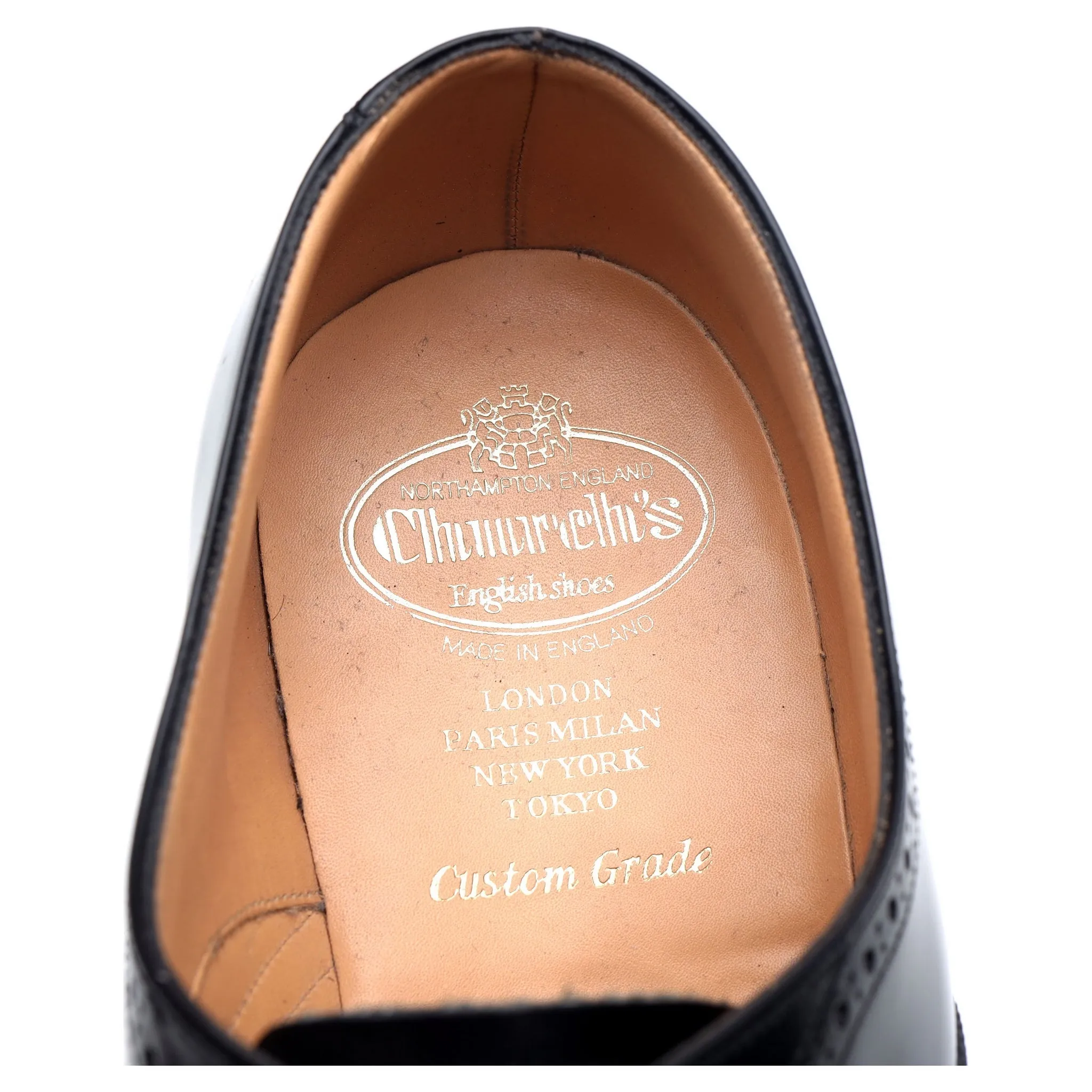 'Berlin' Black Leather Brogues UK 10 F