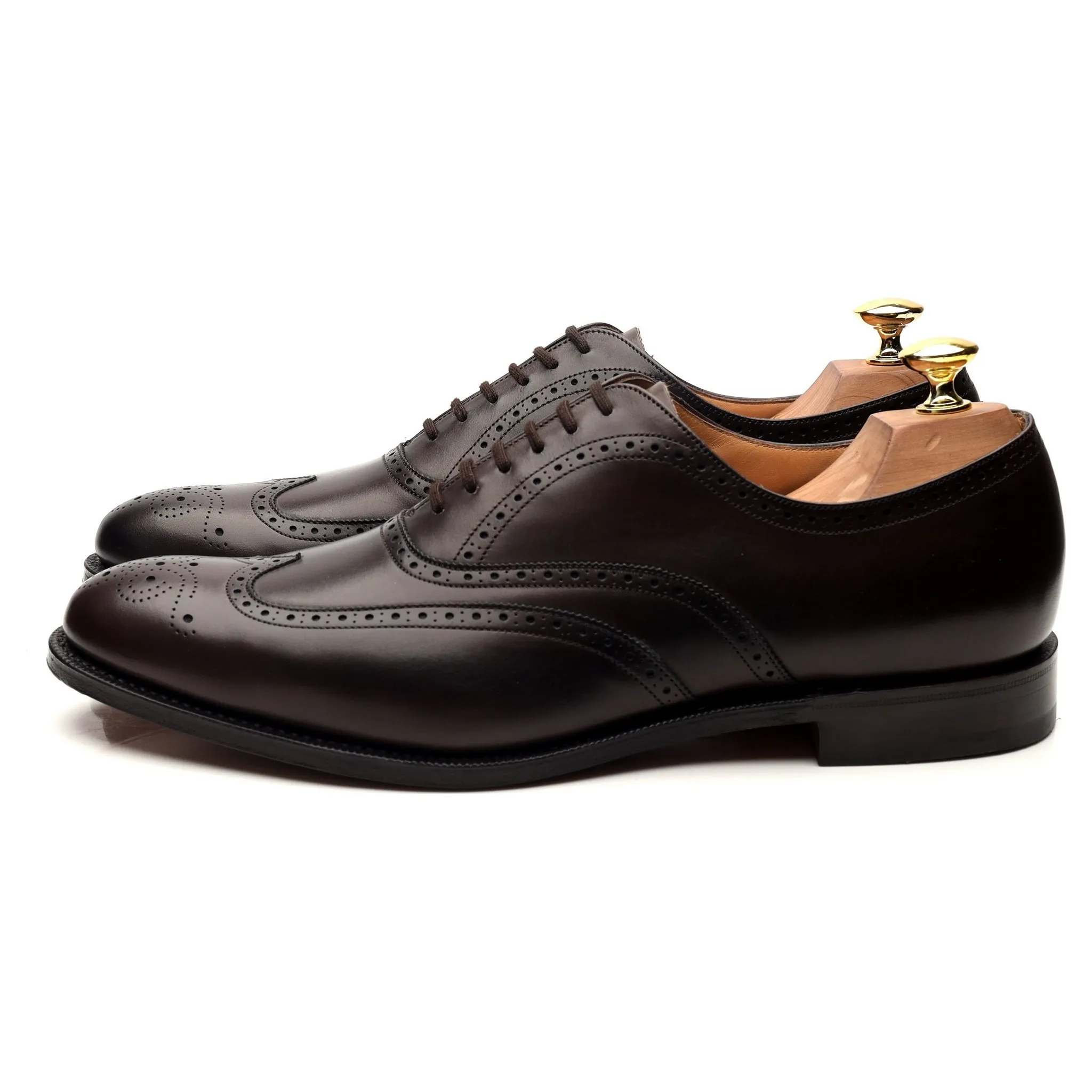 'Berlin' Dark Brown Leather Brogues UK 8 F