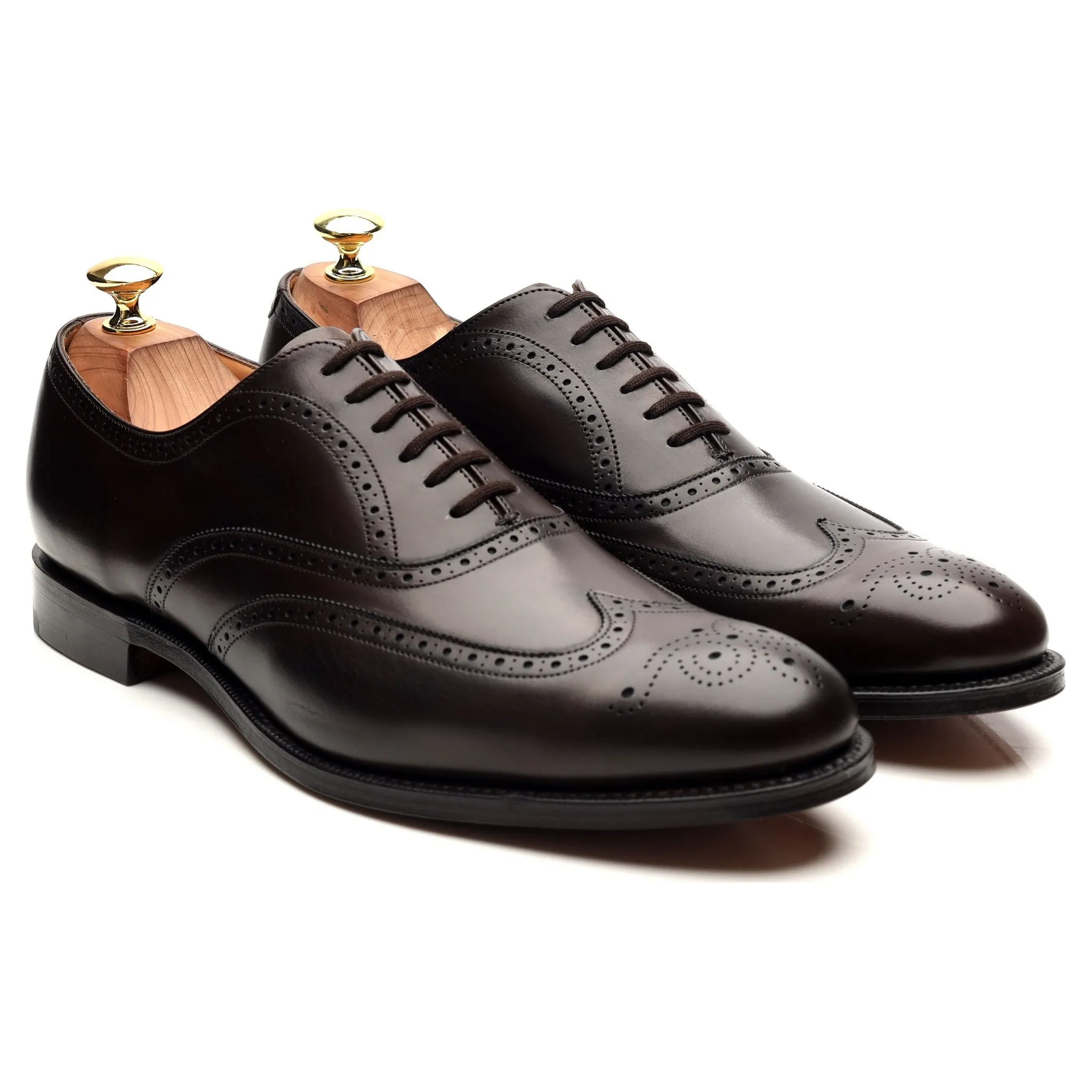 'Berlin' Dark Brown Leather Brogues UK 8 F