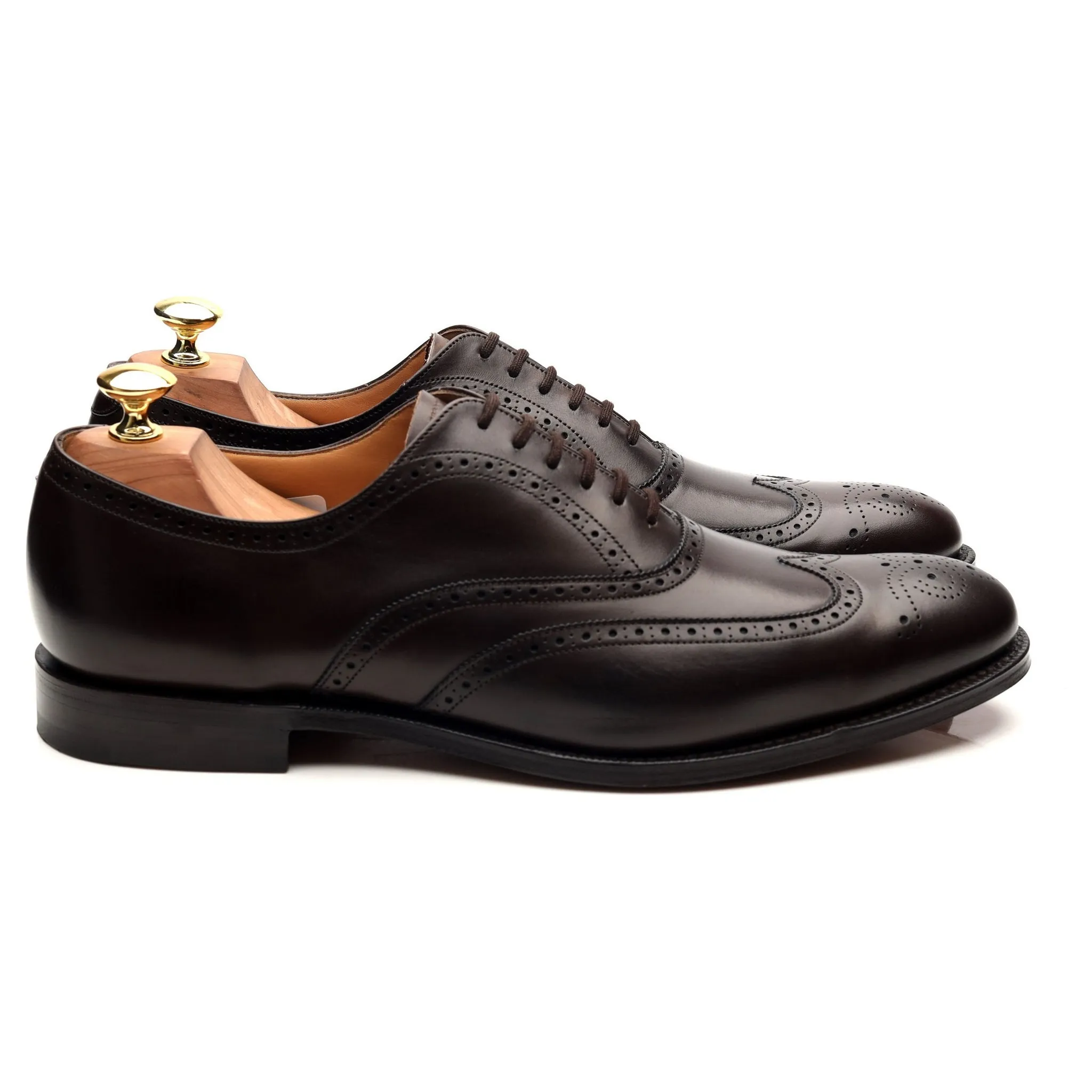 'Berlin' Dark Brown Leather Brogues UK 8 F