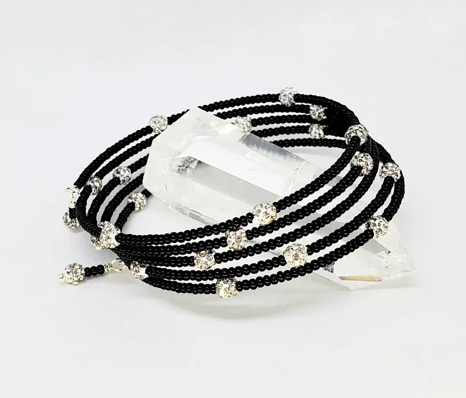 Black & Bling Bangle Bracelet