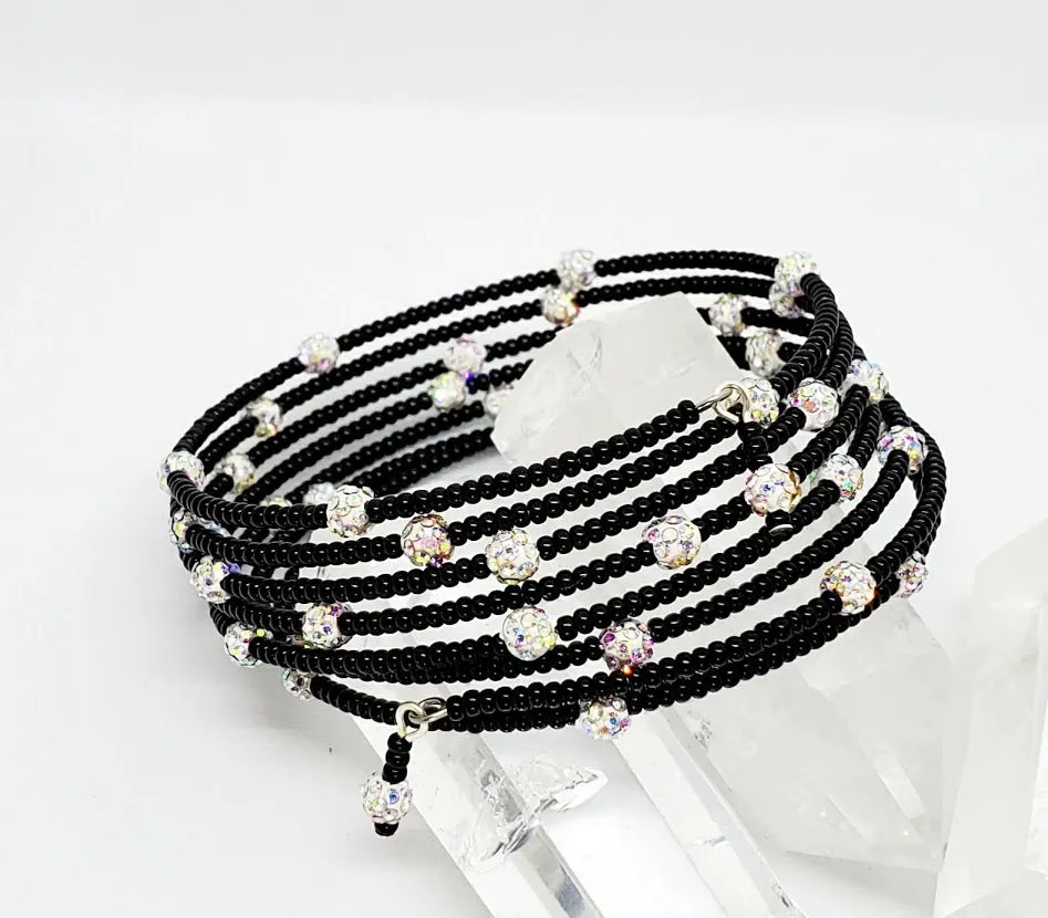 Black & Bling Bangle Bracelet