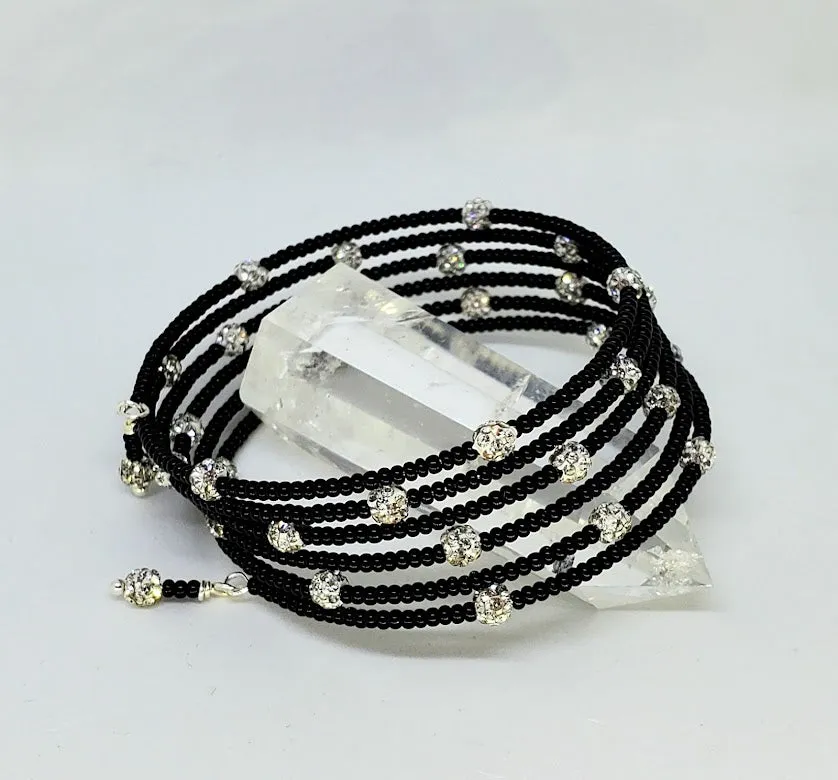 Black & Bling Bangle Bracelet