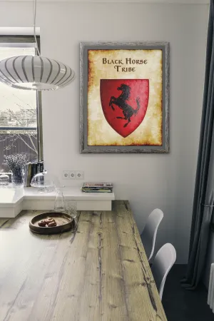 Black Horse Tribe Heraldry of Greyhawk Anna Meyer Cartography Canvas Art Print
