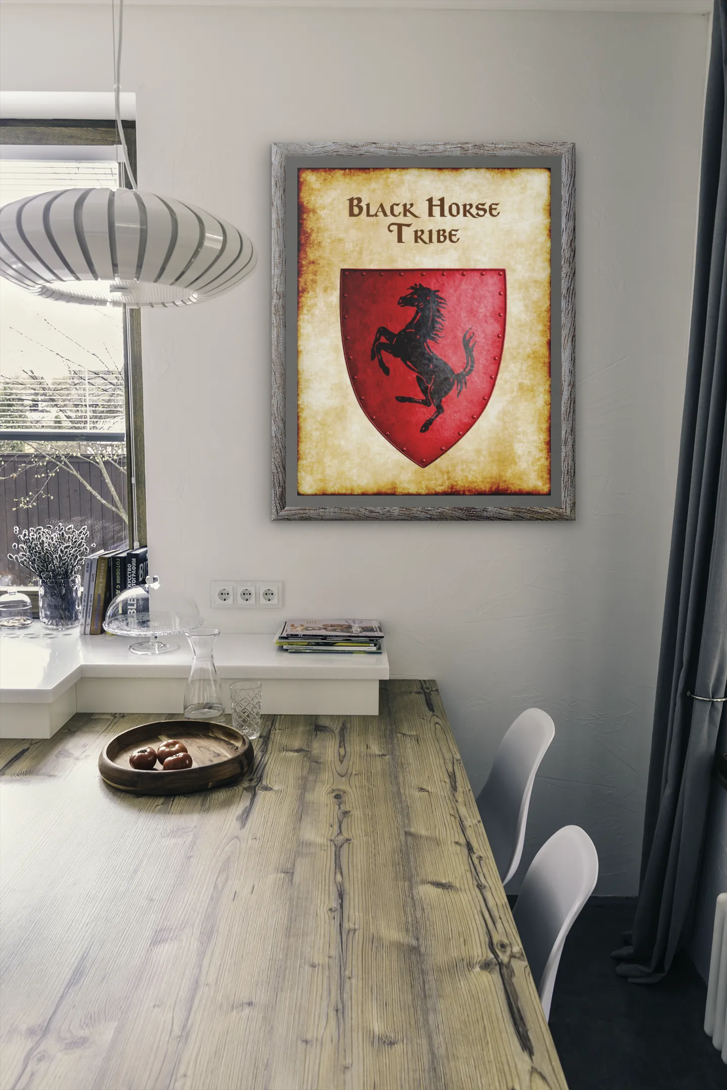 Black Horse Tribe Heraldry of Greyhawk Anna Meyer Cartography Canvas Art Print
