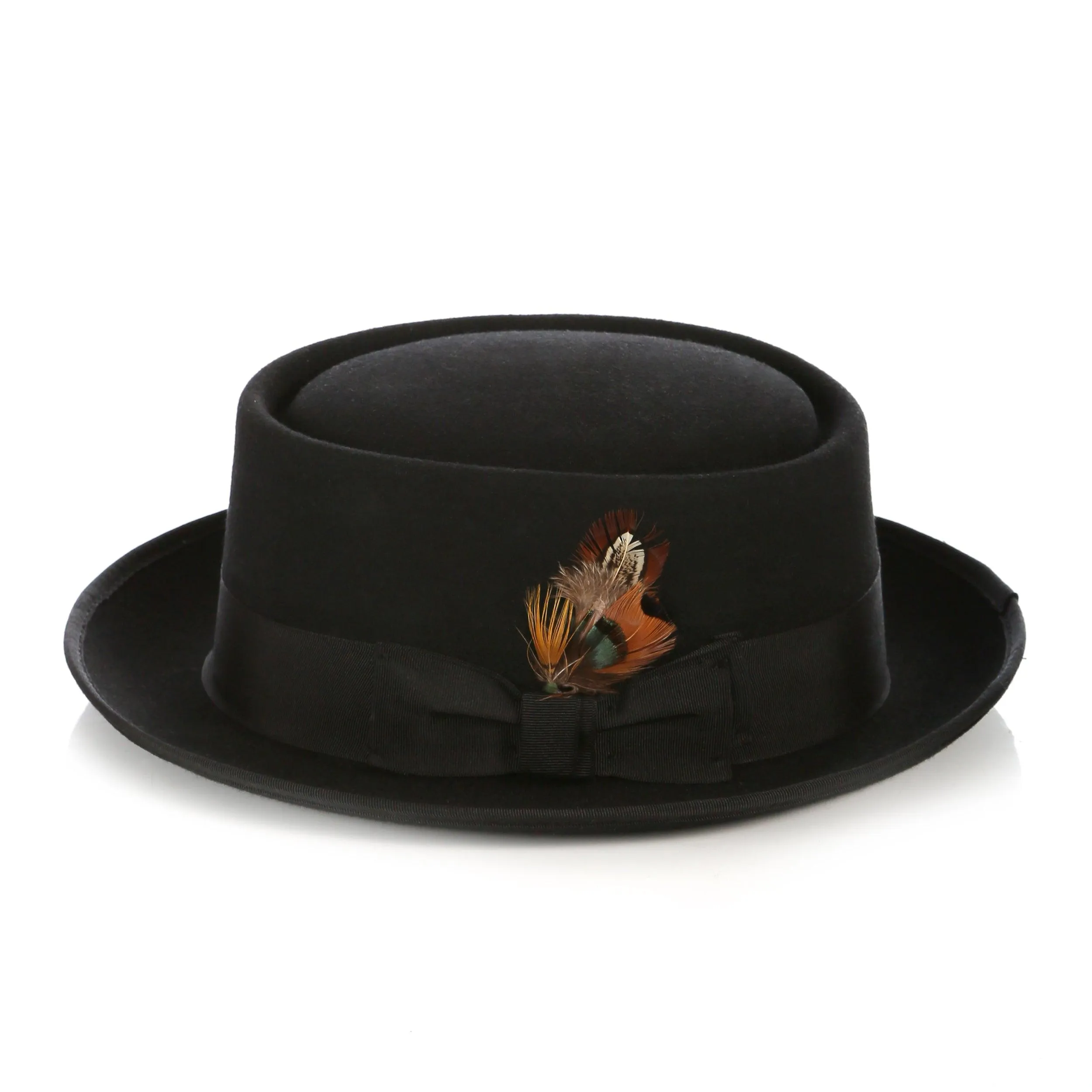 Black Premium Wool Pork Pie Hat