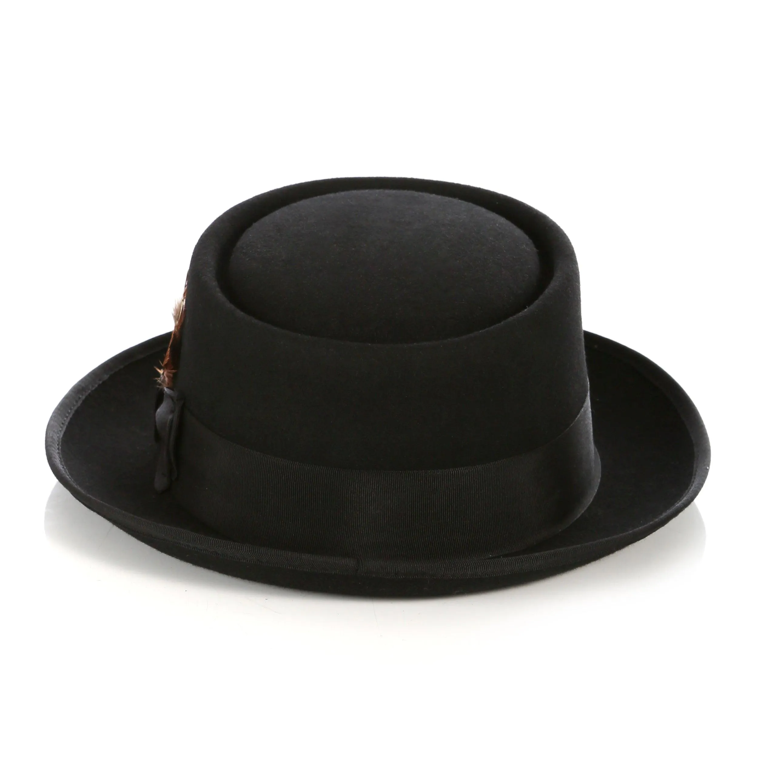 Black Premium Wool Pork Pie Hat