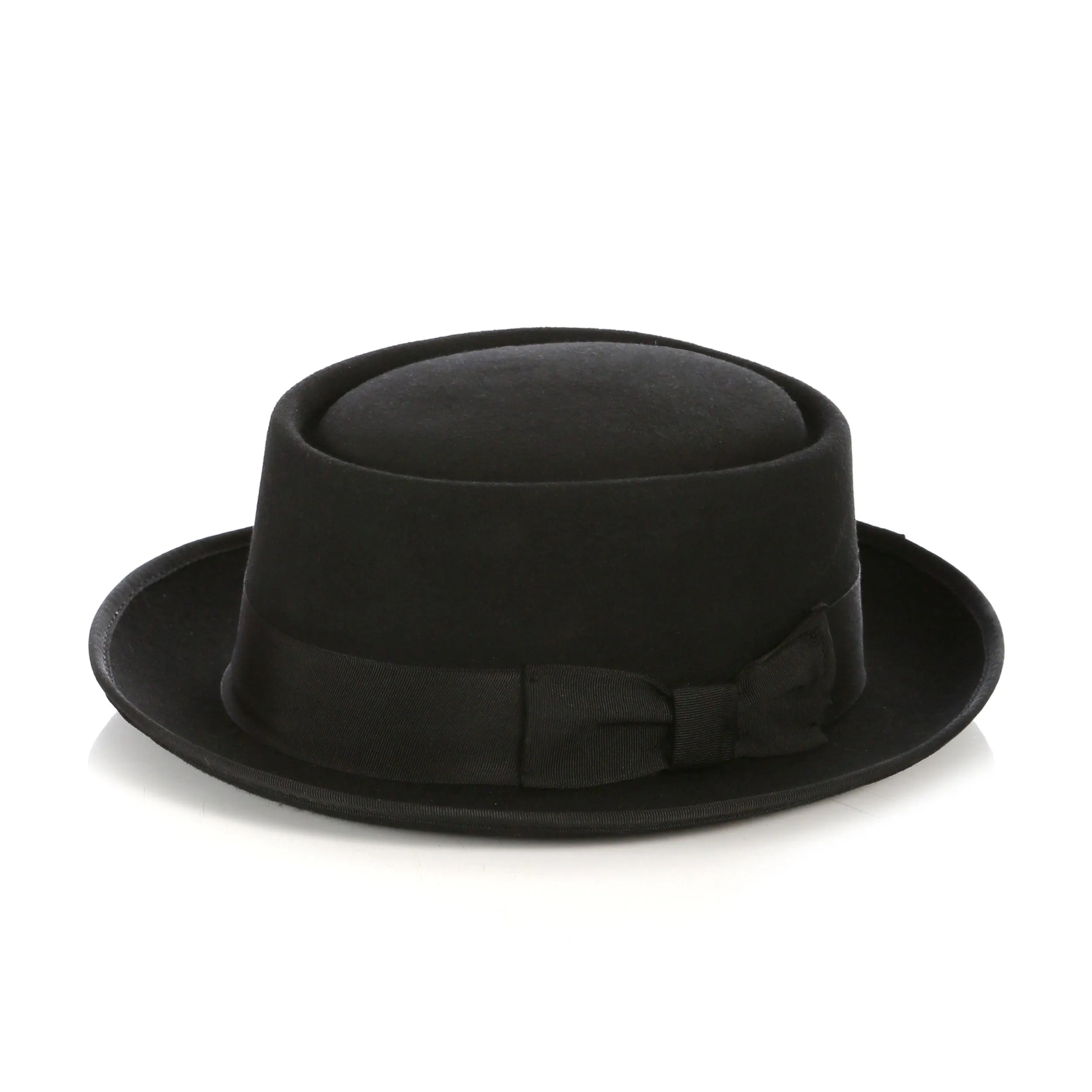 Black Premium Wool Pork Pie Hat
