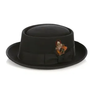 Black Premium Wool Pork Pie Hat