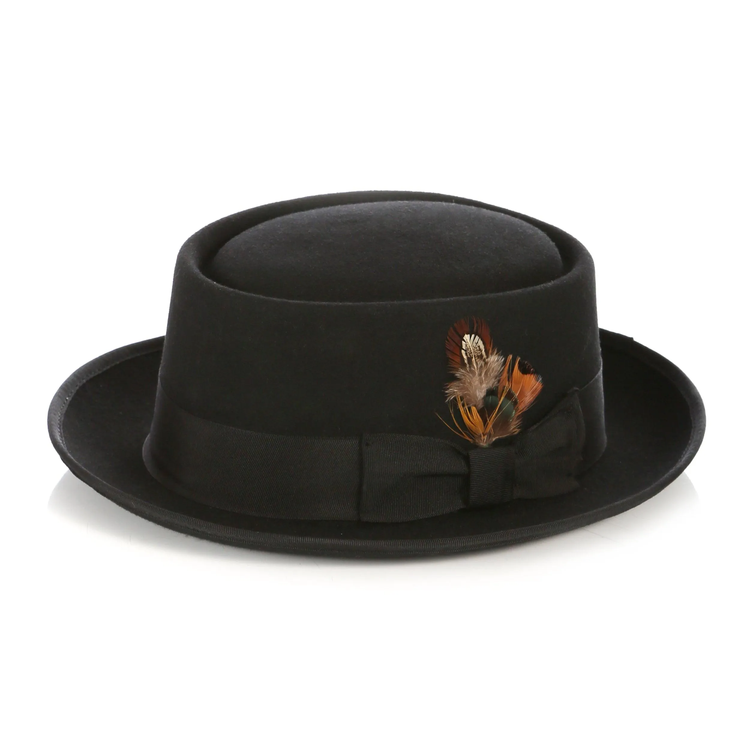 Black Premium Wool Pork Pie Hat
