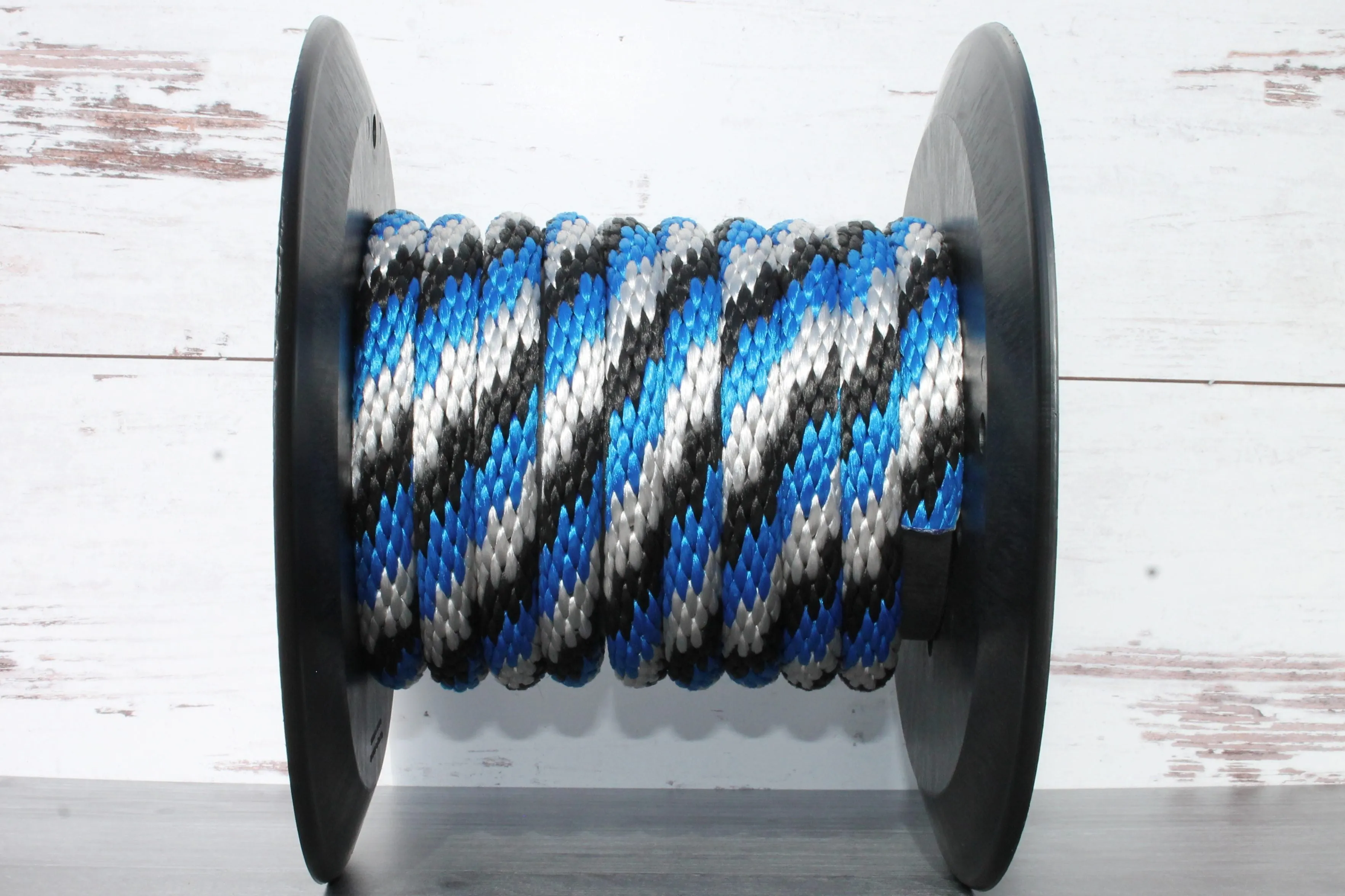 Blue, Black & Silver Solid Braided Multifilament Polypropylene Rope