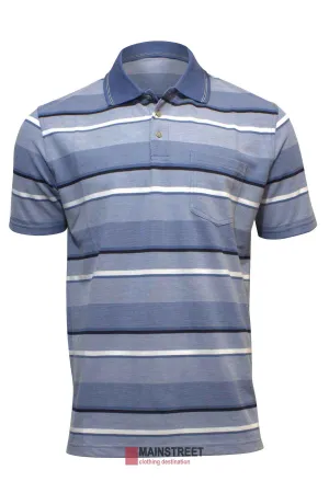 Blue Horizon Striped Polo