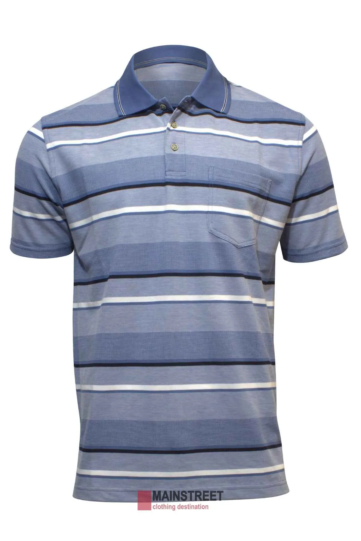 Blue Horizon Striped Polo