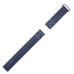 Blue Velcro® Watch Band Ecru Stitches 20mm