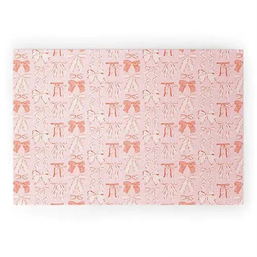 Bows in Pink and Cream Welcome Mat