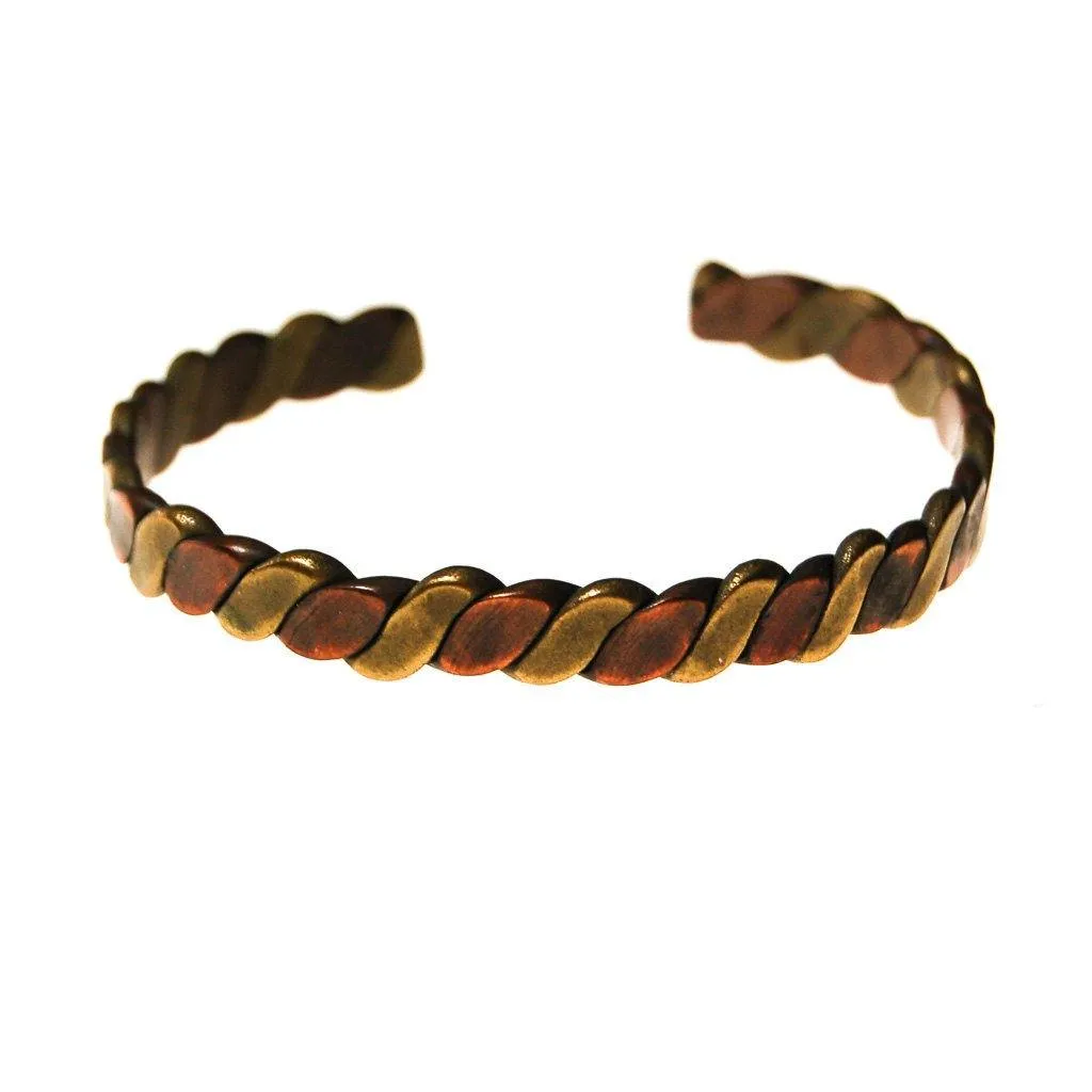 Braided Copper and Brass Cuff Bracelet