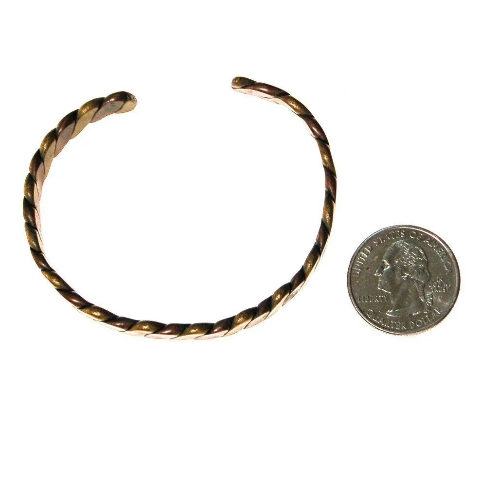 Braided Copper and Brass Cuff Bracelet