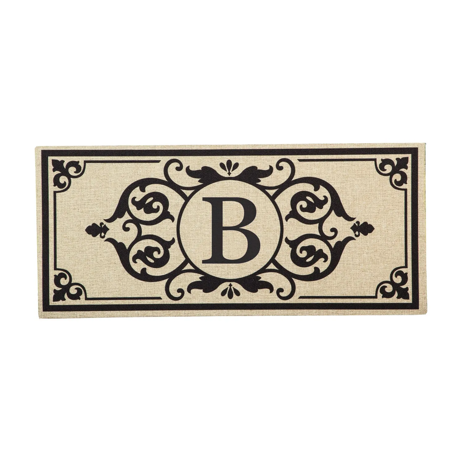 Cambridge Monogram Burlap Sassafras Switch Mat, Letter B