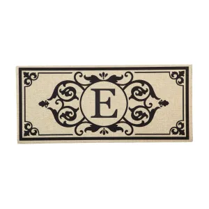 Cambridge Monogram Burlap Sassafras Switch Mat, Letter E