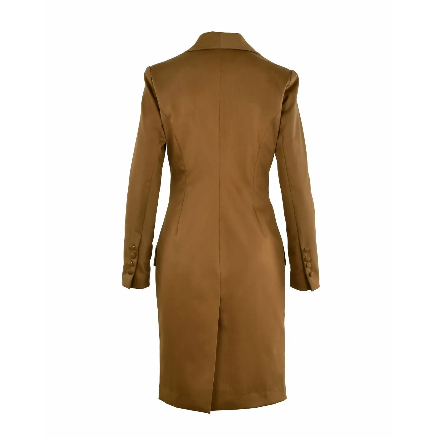 Camel Double Breasted Midi Coat