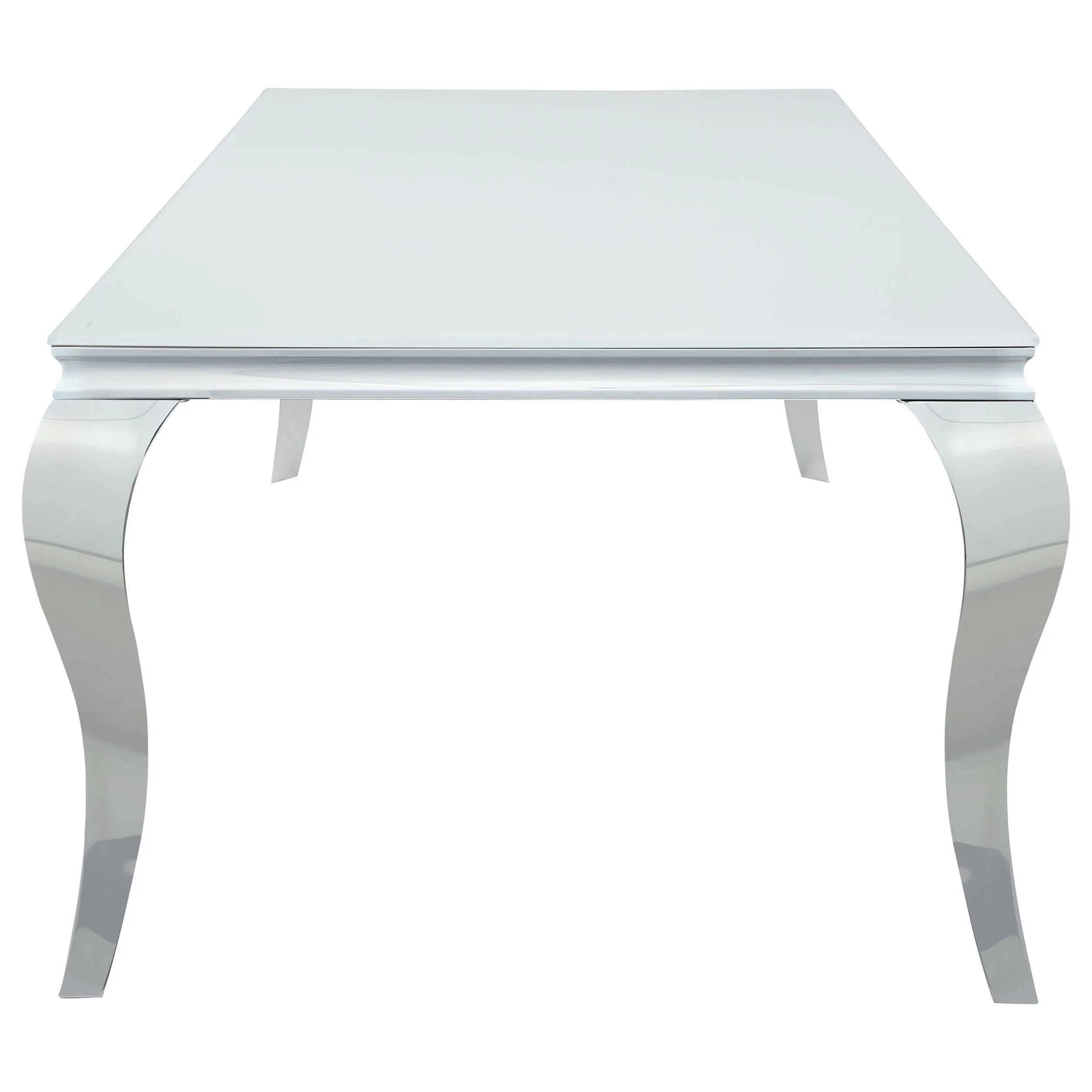 Carone Rectangular 81-inch Glass Top Dining Table White